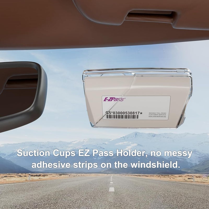 FLLIK EZ Pass Holder for Windshield. Ezpass with Strong Suction Cups. Toll Pass Transponder iPass Holder. (Clear, 1Pack) - Image 5